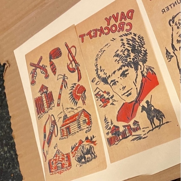 DAVY CROCKETT Vintage Iron On Decal Authentic 1950’s Iron On Transfers Vintage - Picture 1 of 11